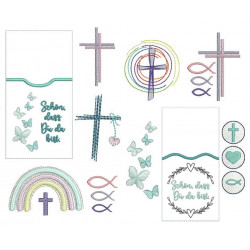 Stickserie ITH -  Besteckhüllen christliche Motive in zwei Größen